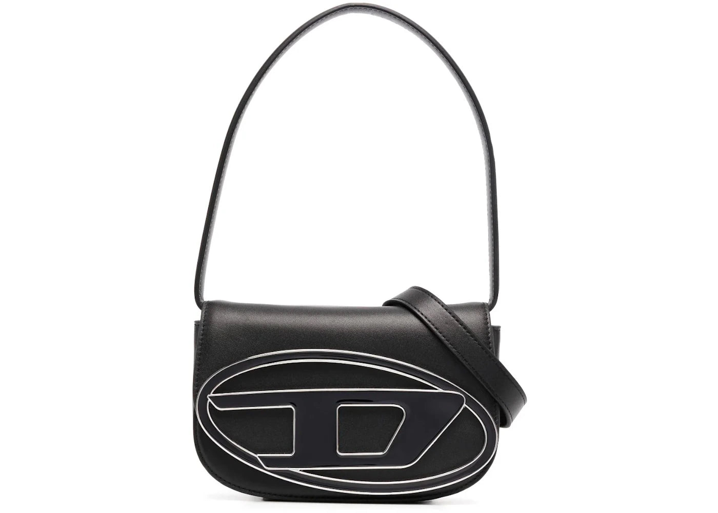 Diesel Nappa Leather 1DR Iconic Shoulder Bag Black -1