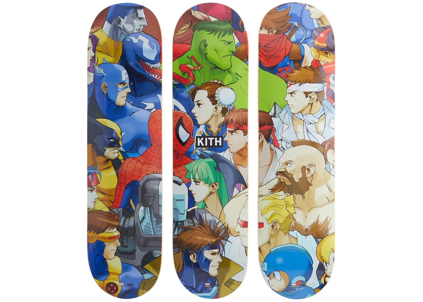 Kith x Marvel Capcom Triptych Set of 3 Skateboard Deck -1