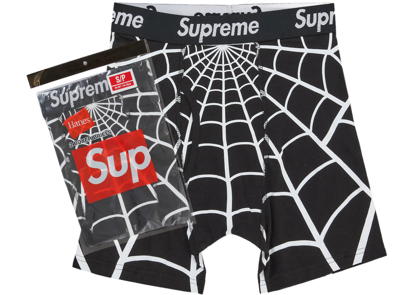 Supreme Hanes Spider-Man Boxer Briefs (2 Pack) Black -1