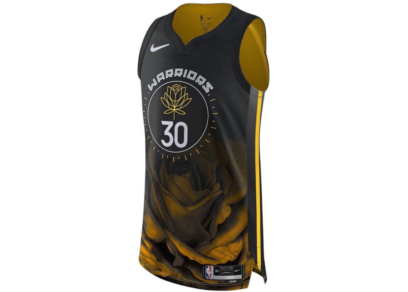 Nike NBA Authentic Golden State Warriors Stephen Curry Dri Fit ADV City Edition 2022/23 Jersey Black/Yellow -1