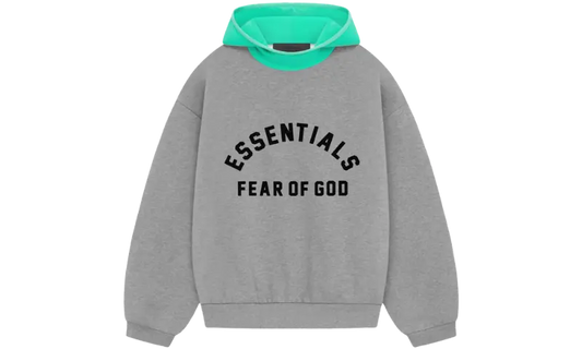 Fear of God Essentials Nylon Fleece Hoodie Dark Heather Oatmeal/Mint Leaf