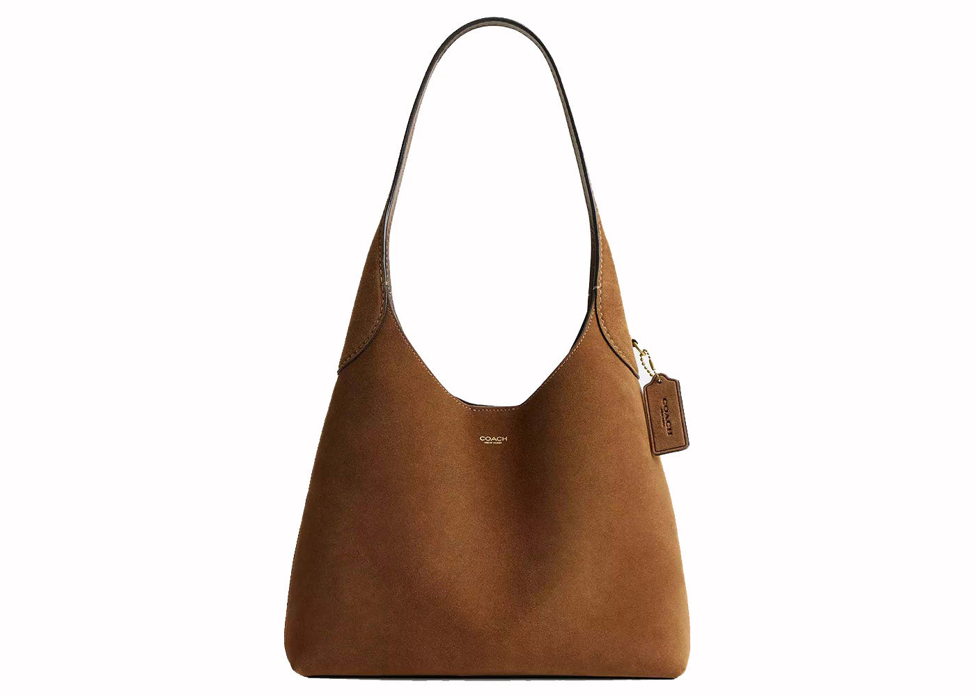 Coach Brooklyn Shoulder Bag 28 Suede/Brass/Cedar -1