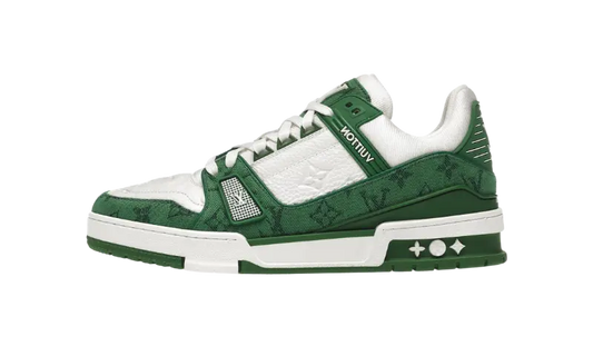 Louis Vuitton Trainer Green Monogram Denim White 1A9JHV mthorshop sneakers
