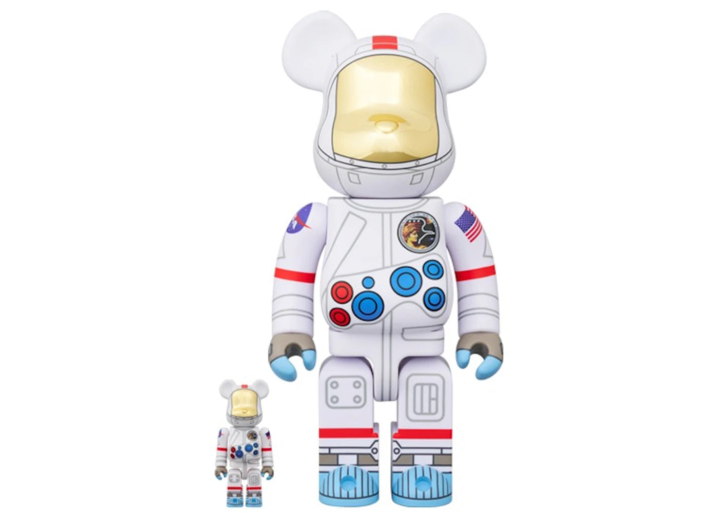 Bearbrick Apollo17 Astronaut 100% & 400% Set -1