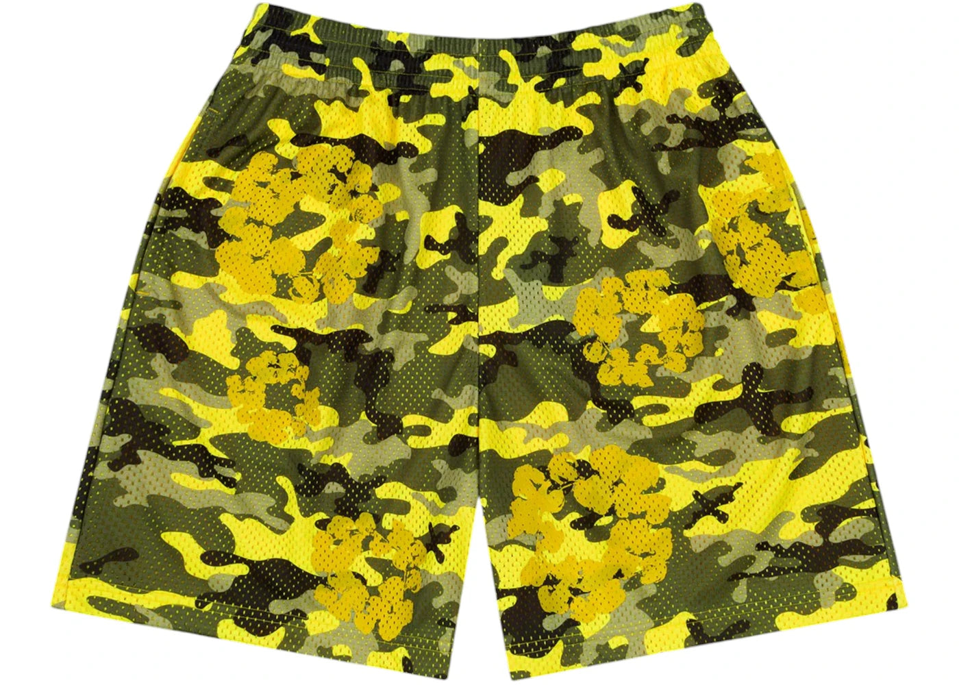 Denim Tears Camo Cotton Wreath Mesh Shorts Yellow -1