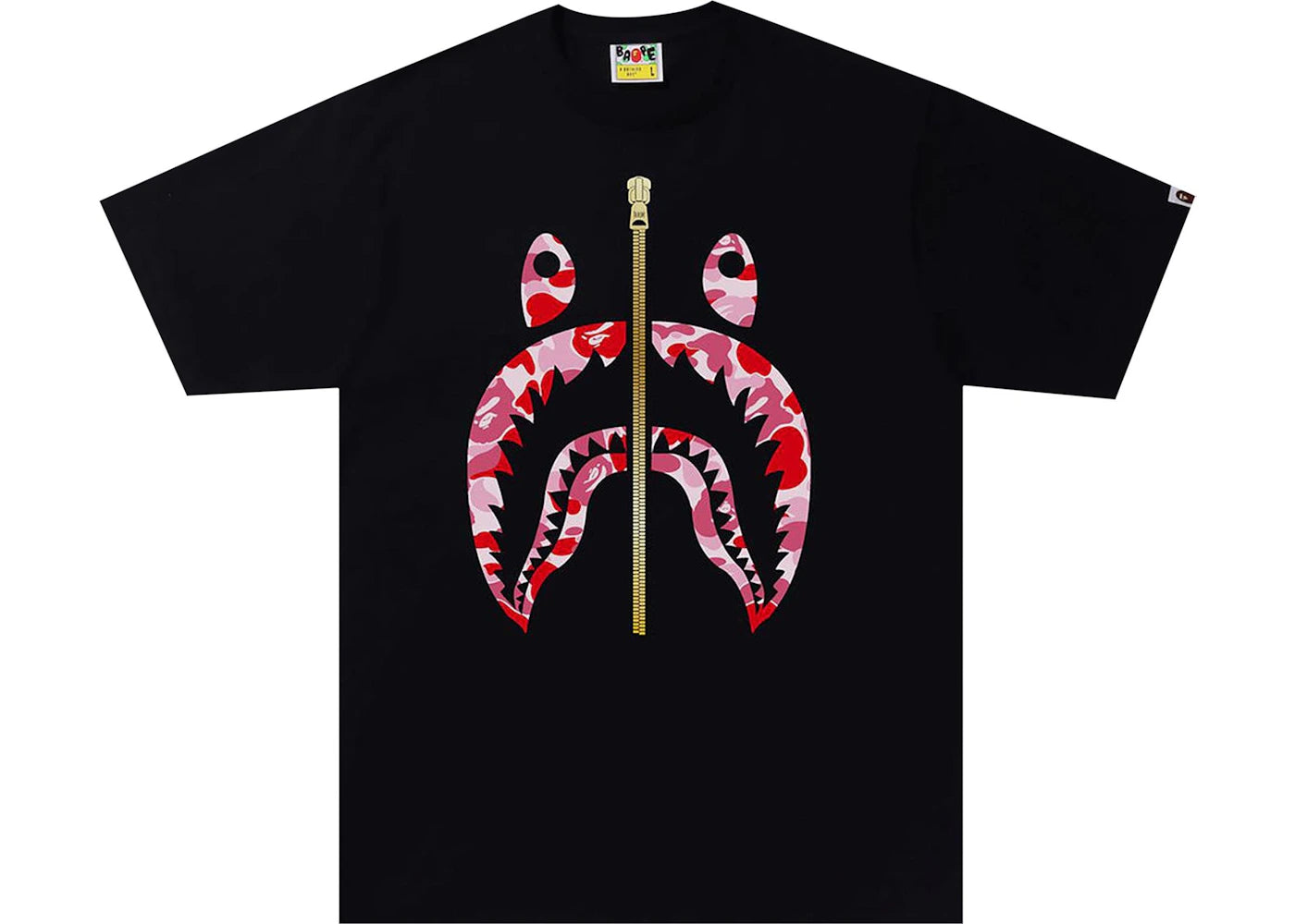 BAPE ABC Camo Shark Tee Black/Pink (SS22) -1