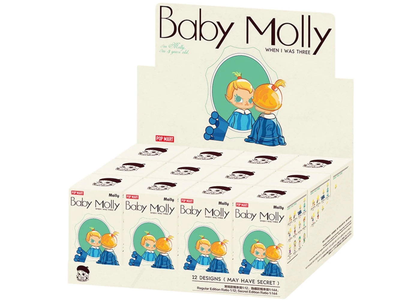 Pop Mart Baby Molly When I was Three! Series Figure Sealed Case (12 Blind Box) -1