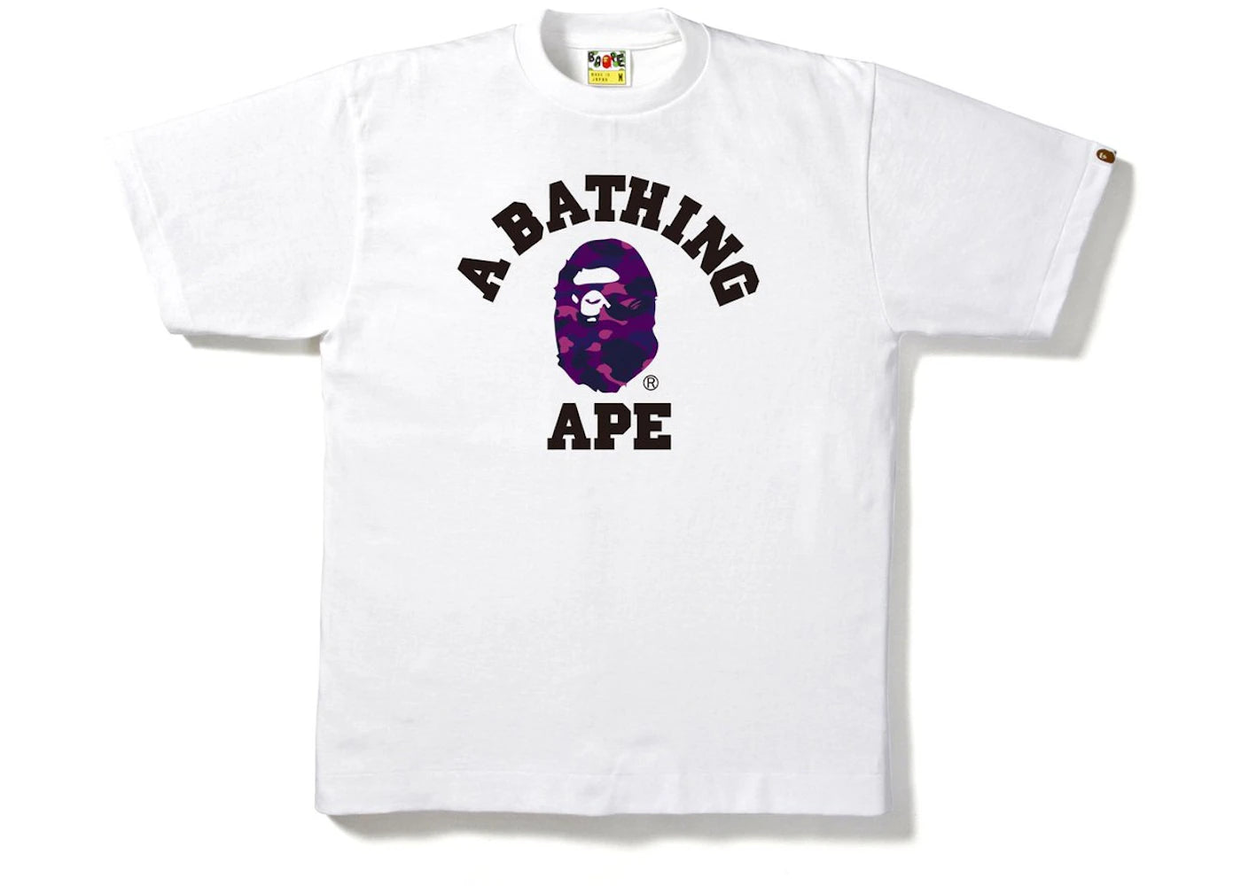 BAPE Color Camo College Tee White/Purple -1