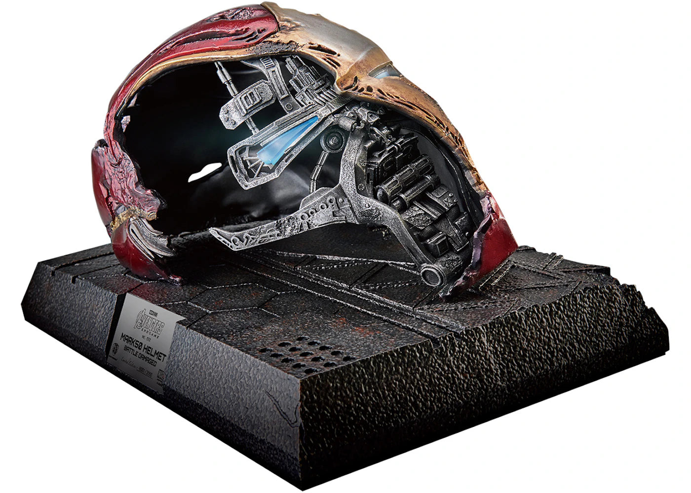 Beast Kingdom Avengers: Endgame Master Craft Iron Man Mark50 Helmet Battle Damaged (Master Craft) Figure -1