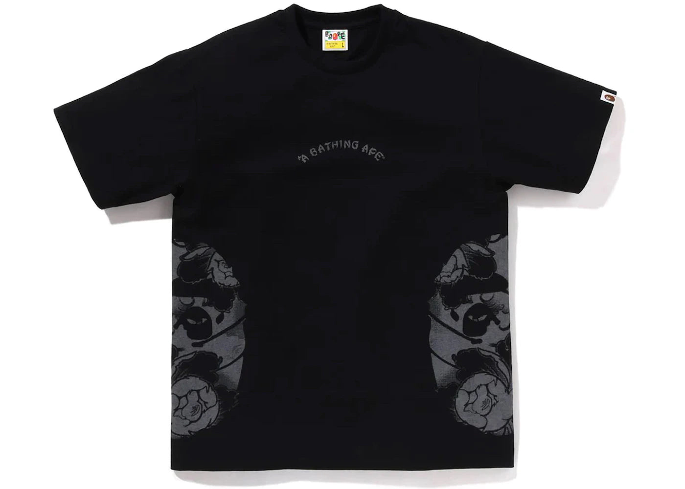 BAPE Japanese Tattoo Side Big Ape Head Tee Black -1