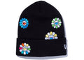 New Era x Takashi Murakami Flower Allover Basic Cuff Knit Beanie Black