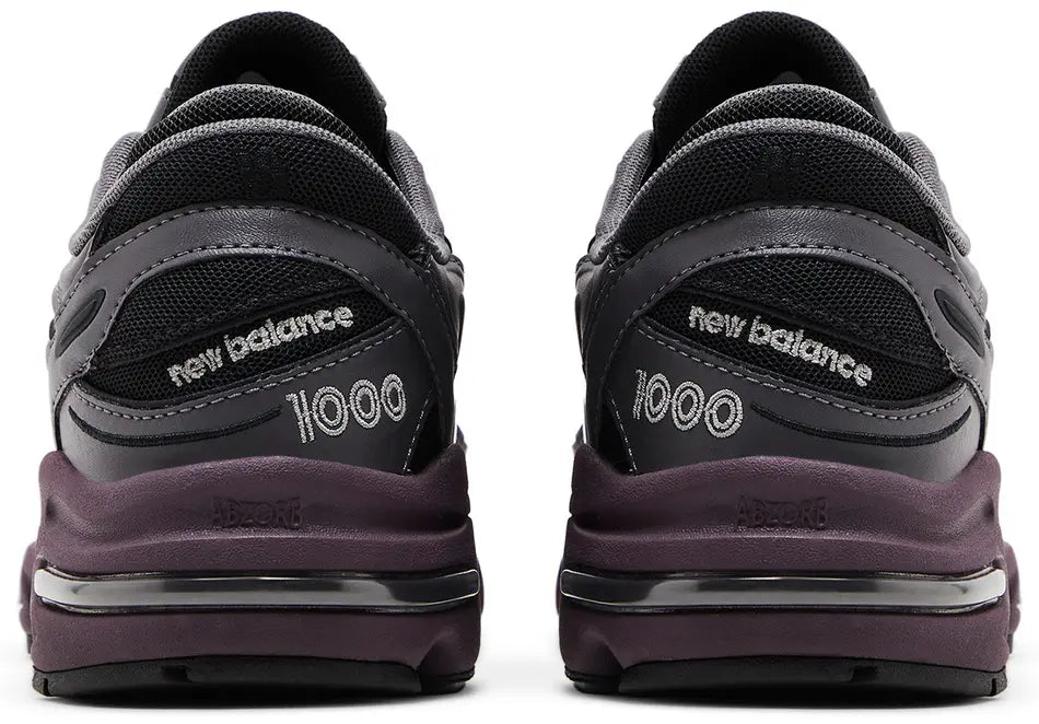 New Balance 1000 Magnet Plum Brown heel counter