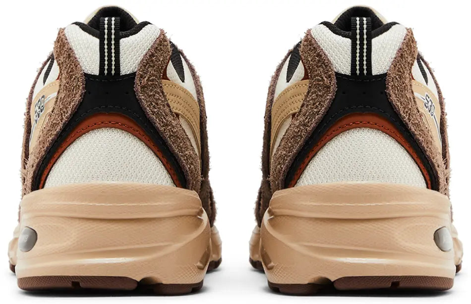 New Balance 530 Brown Tan heel counter