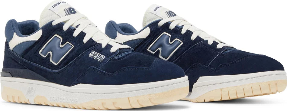 New Balance 550 Natural Indigo Suede pair