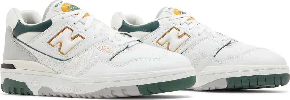 New Balance 550 White Nightwatch Green pair