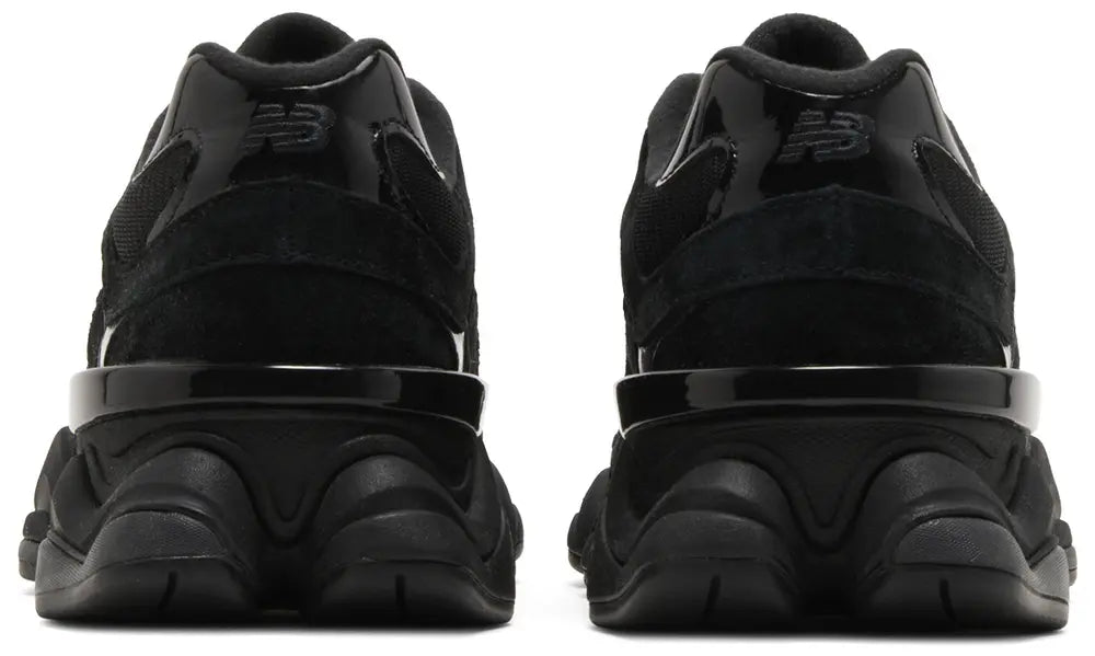 New Balance 9060 Triple Black Patent Back