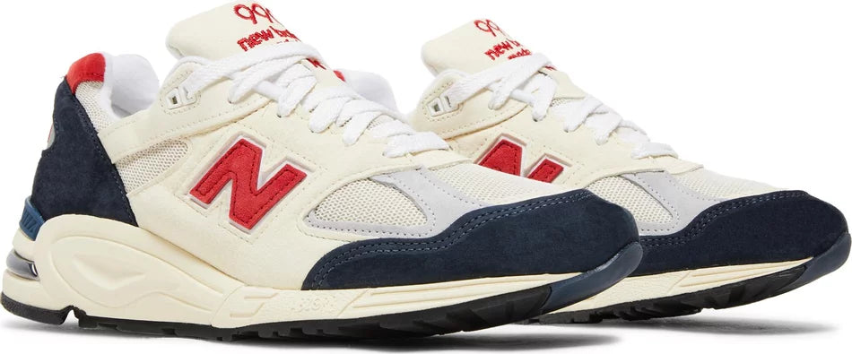 New Balance 990v2 MiUSA Teddy Santis Navy Sea Salt pair