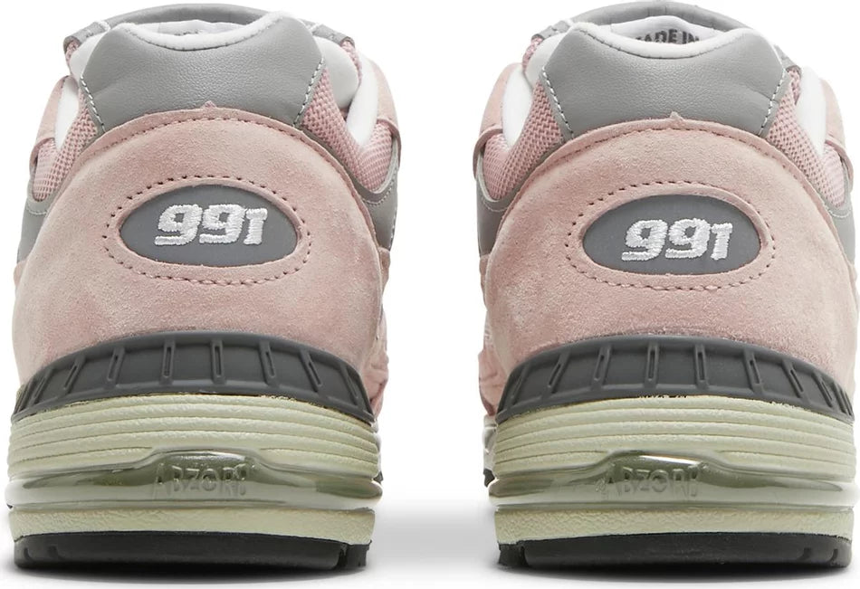 New Balance 991 MiUK Pink heel counter