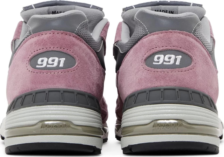 New Balance 991 MiUK Rose Pink heel counter