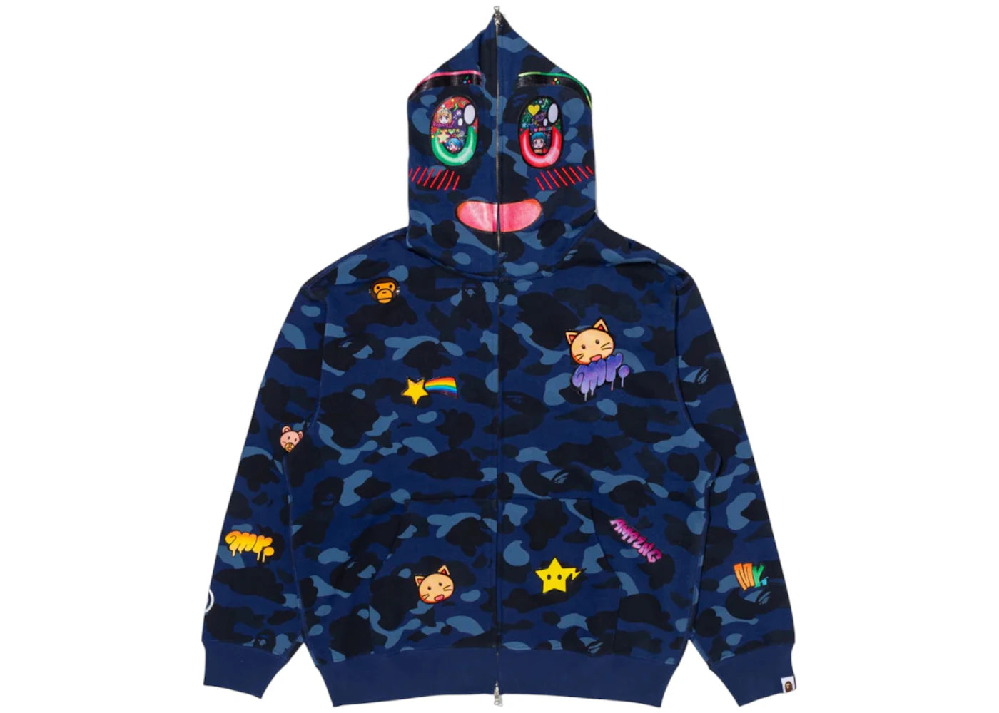 BAPE x Mr Shark Full Zip Hoodie Blue/Multi -1