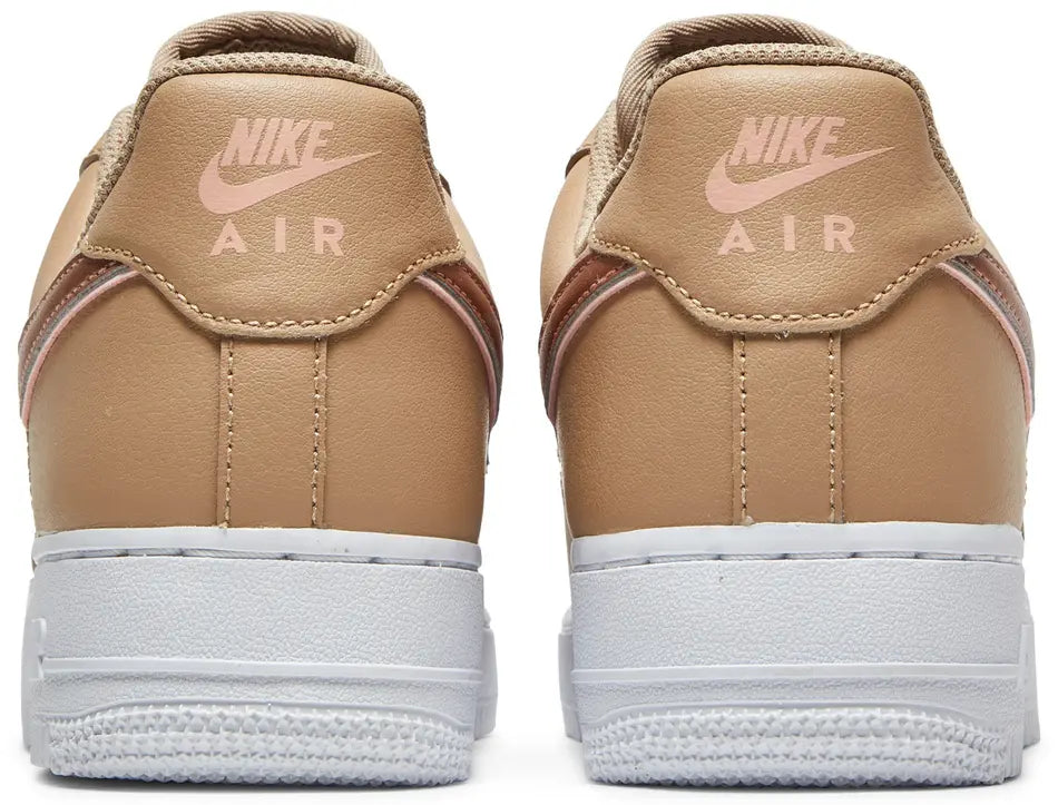 Nike Air Force 1 '07 Tan Metallic Rose Gold (W) heel counter