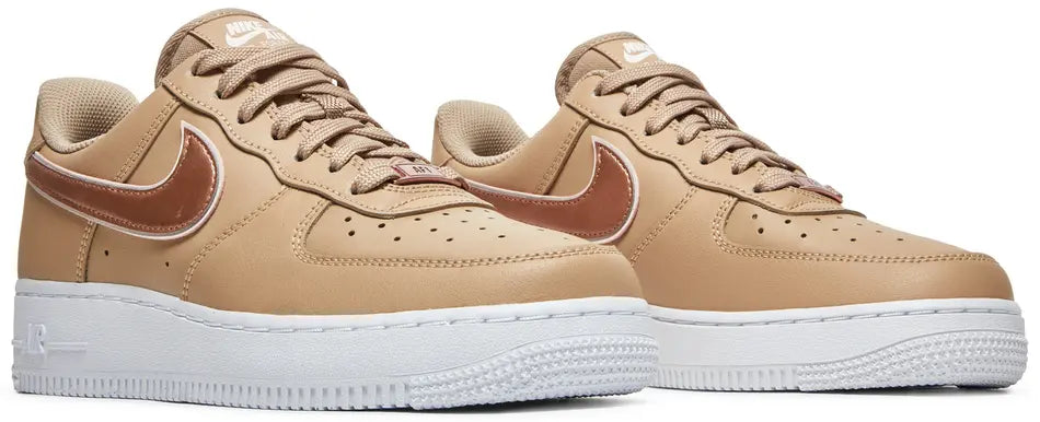 Nike Air Force 1 '07 Tan Metallic Rose Gold (W) pair
