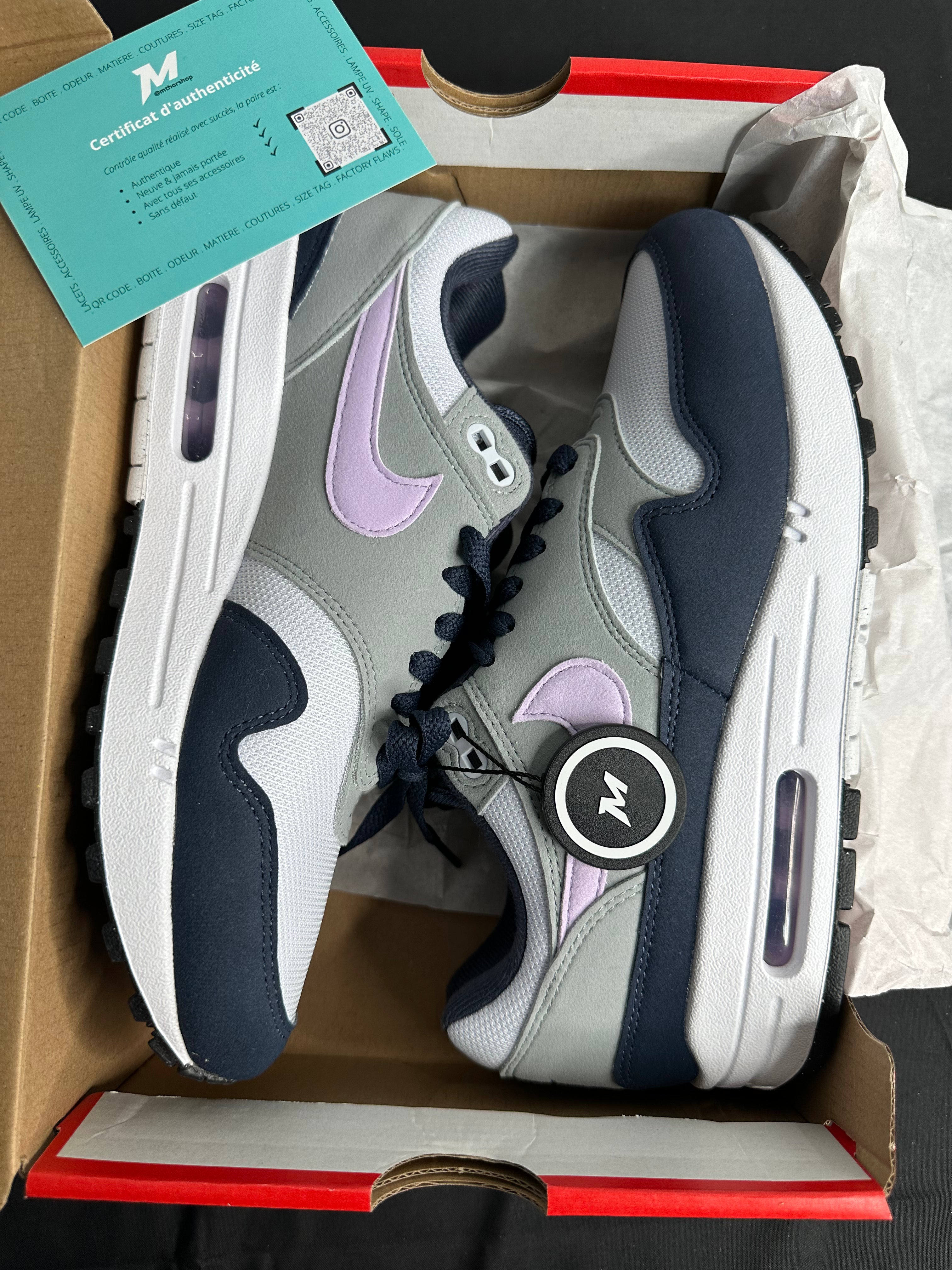 Nike Air Max 1 Obsidian Lilac Bloom Look