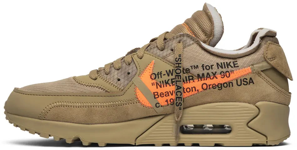 Nike air max 90 off white desert ore release date online