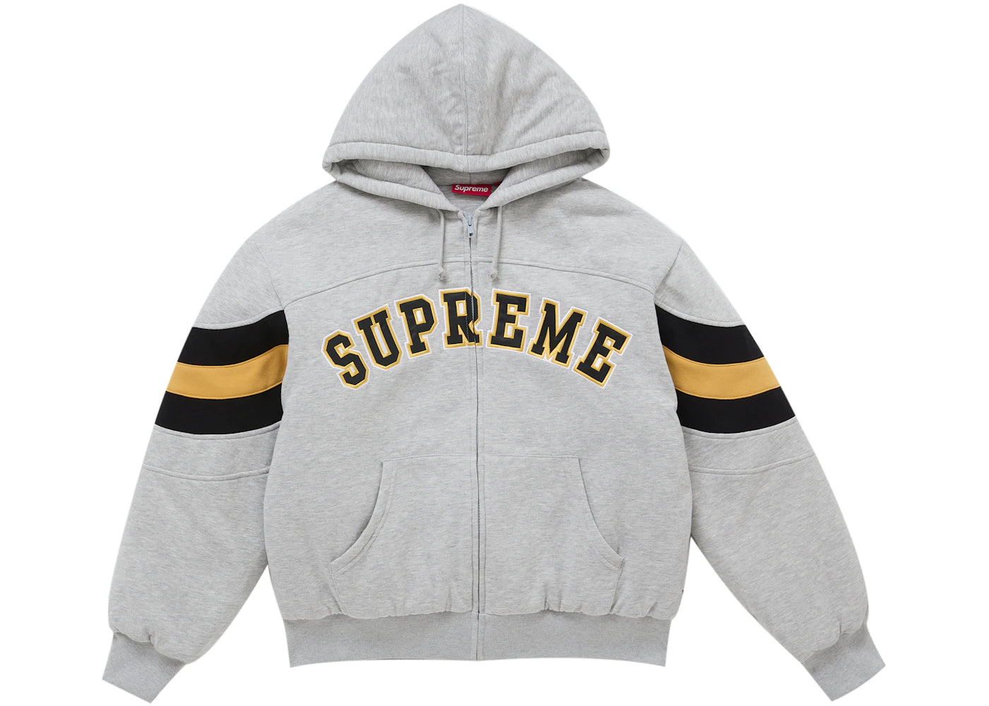 Supreme Filled Zip Up Hooded Sweatshirt Heather Grey -1