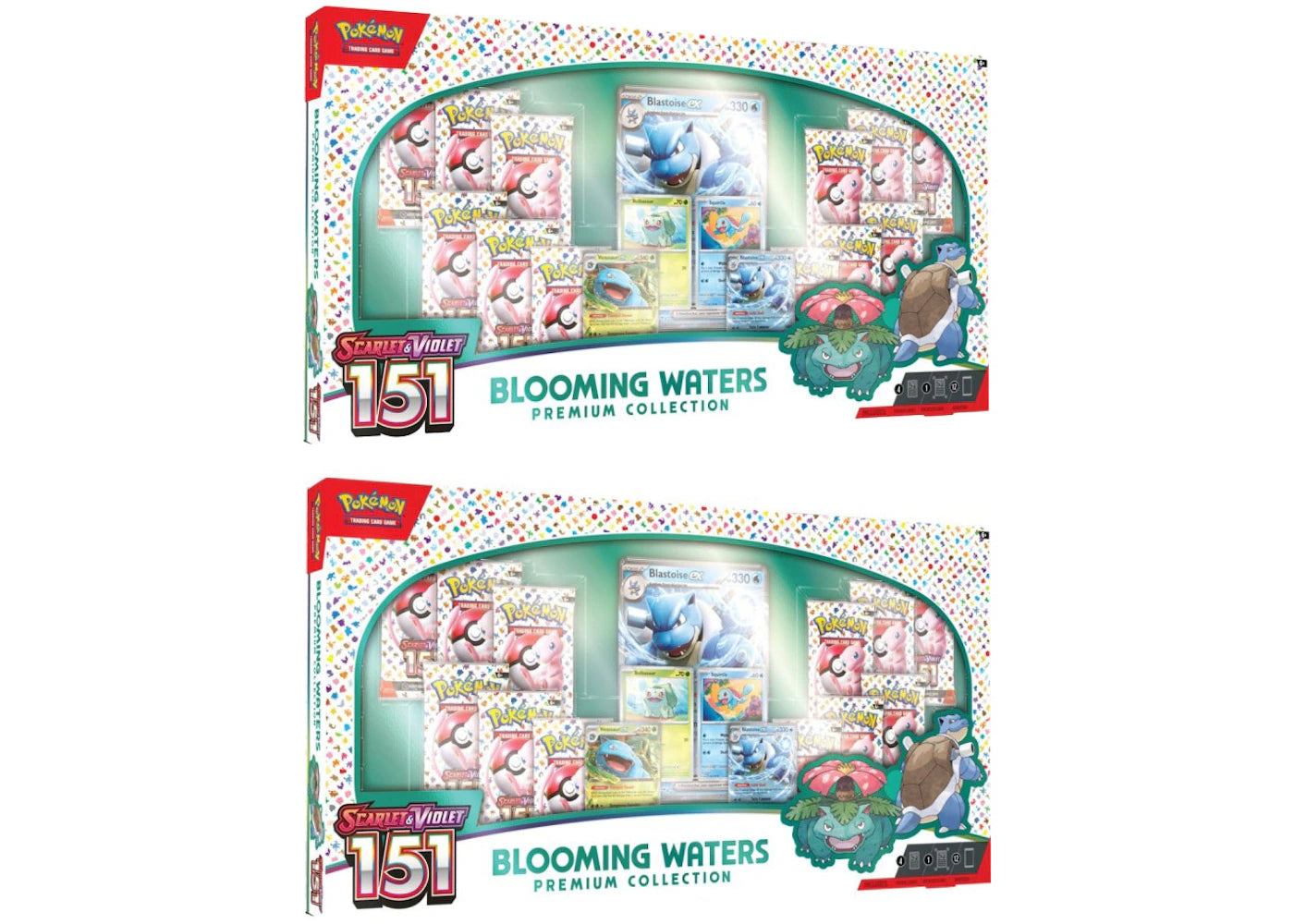Pok茅mon Scarlet & Violet 151 Blooming Waters Premium Collection Box 2x Lot -1