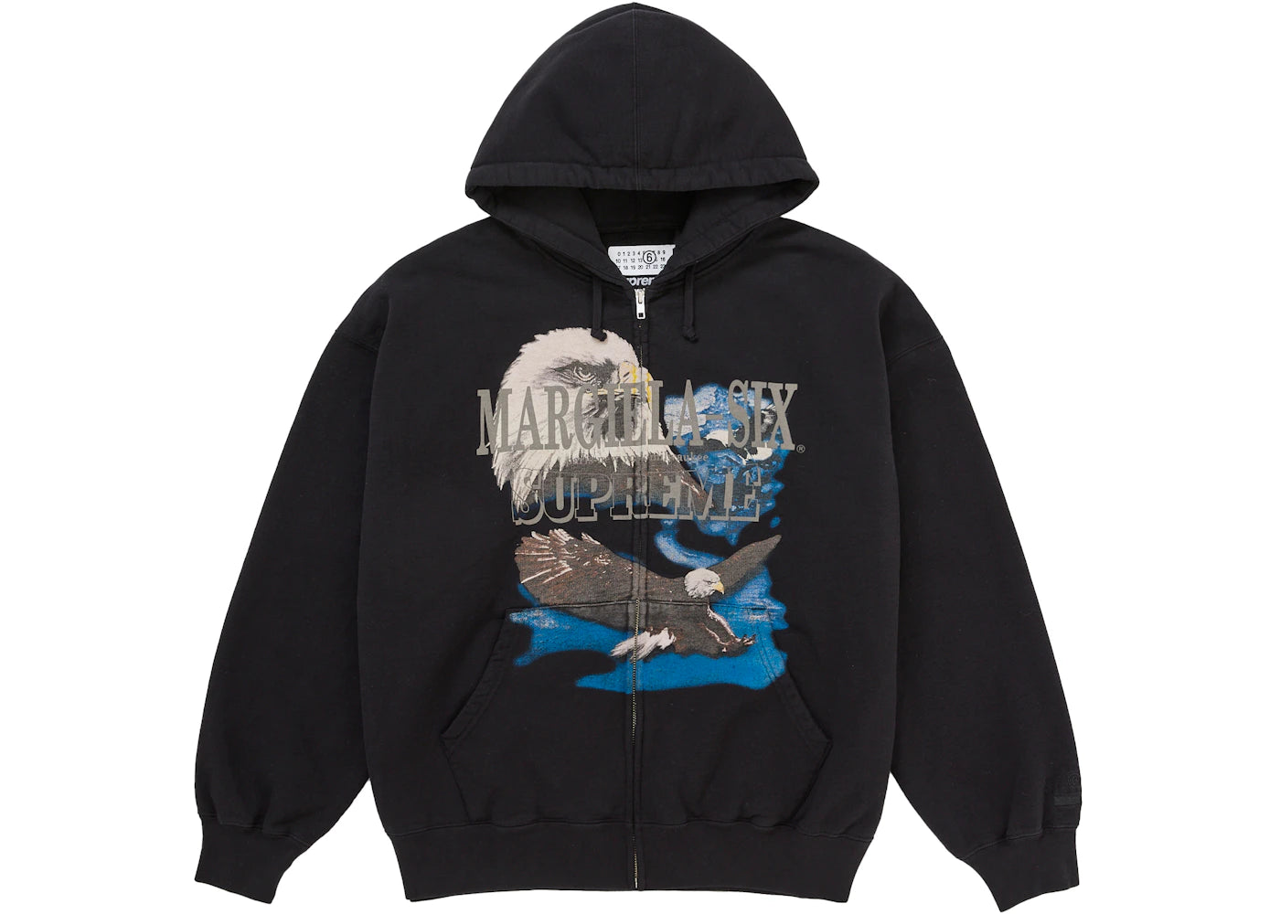 Supreme MM6 Maison Margiela Eagle Zip Up Hooded Sweatshirt Black -1