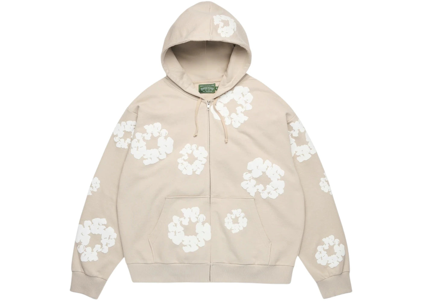 Denim Tears Cotton Wreath Zip Hoodie Cream -1