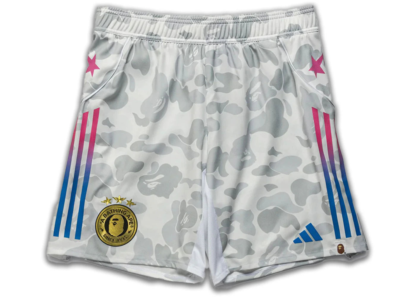 adidas x BAPE Football Slim Shorts White -1