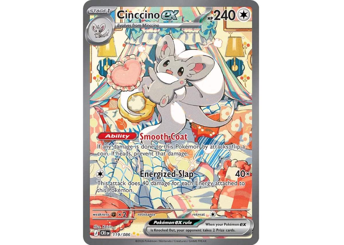Cinccino ex 2026 Pokémon Mega Evolution Chaos Rising Special Illustration Rare (English) 119/086 Ungraded -1