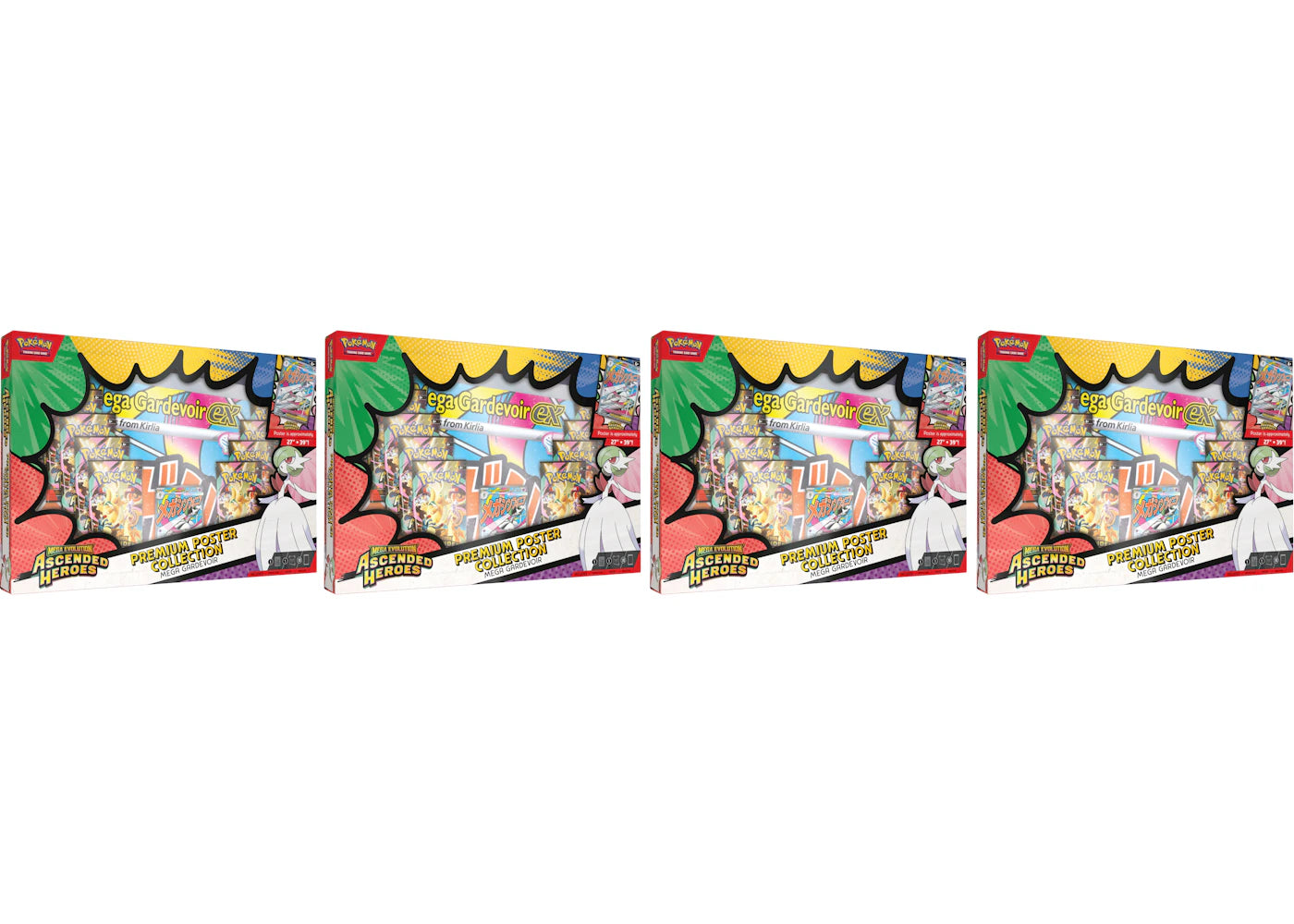 2026 Pokémon Mega Evolution Ascended Heroes Mega Gardevoir Premium Poster Collection 4x Lot -1