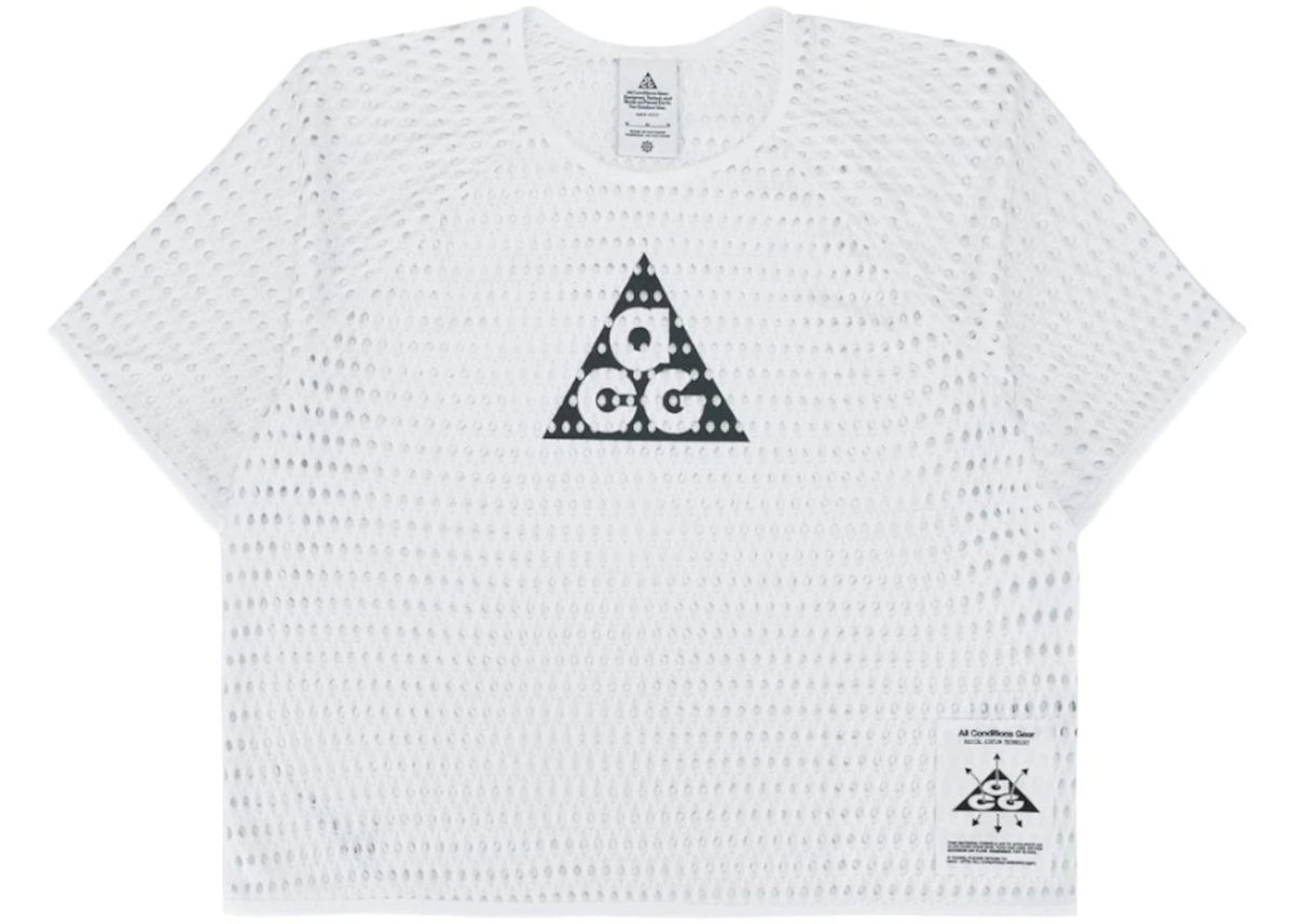 Nike ACG Radical Airflow Dri-Fit Short Sleeve Trail Running Top White Anthracite -1