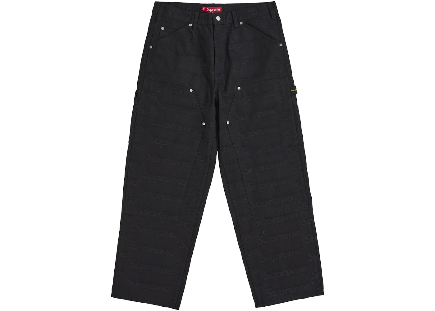 Supreme Jacquard Logos Double Knee Denim Painter Jean Black -1