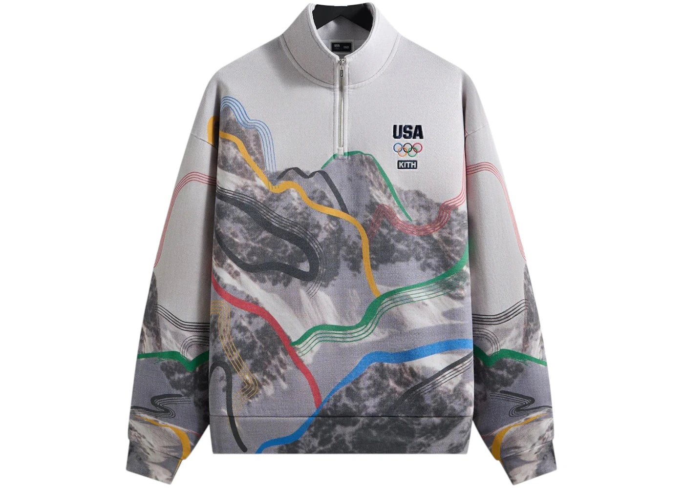 Kith Team USA Winter Mountain Quarter Zip Top White -1