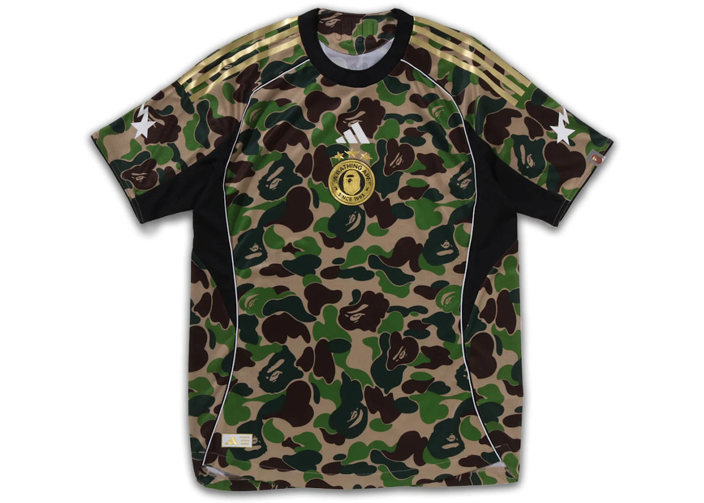 adidas x BAPE Football Graphic Slim Jersey T-shirt Green -1