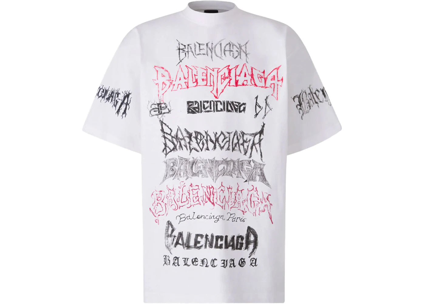 Balenciaga DIY Metal Logo White Tee White -1