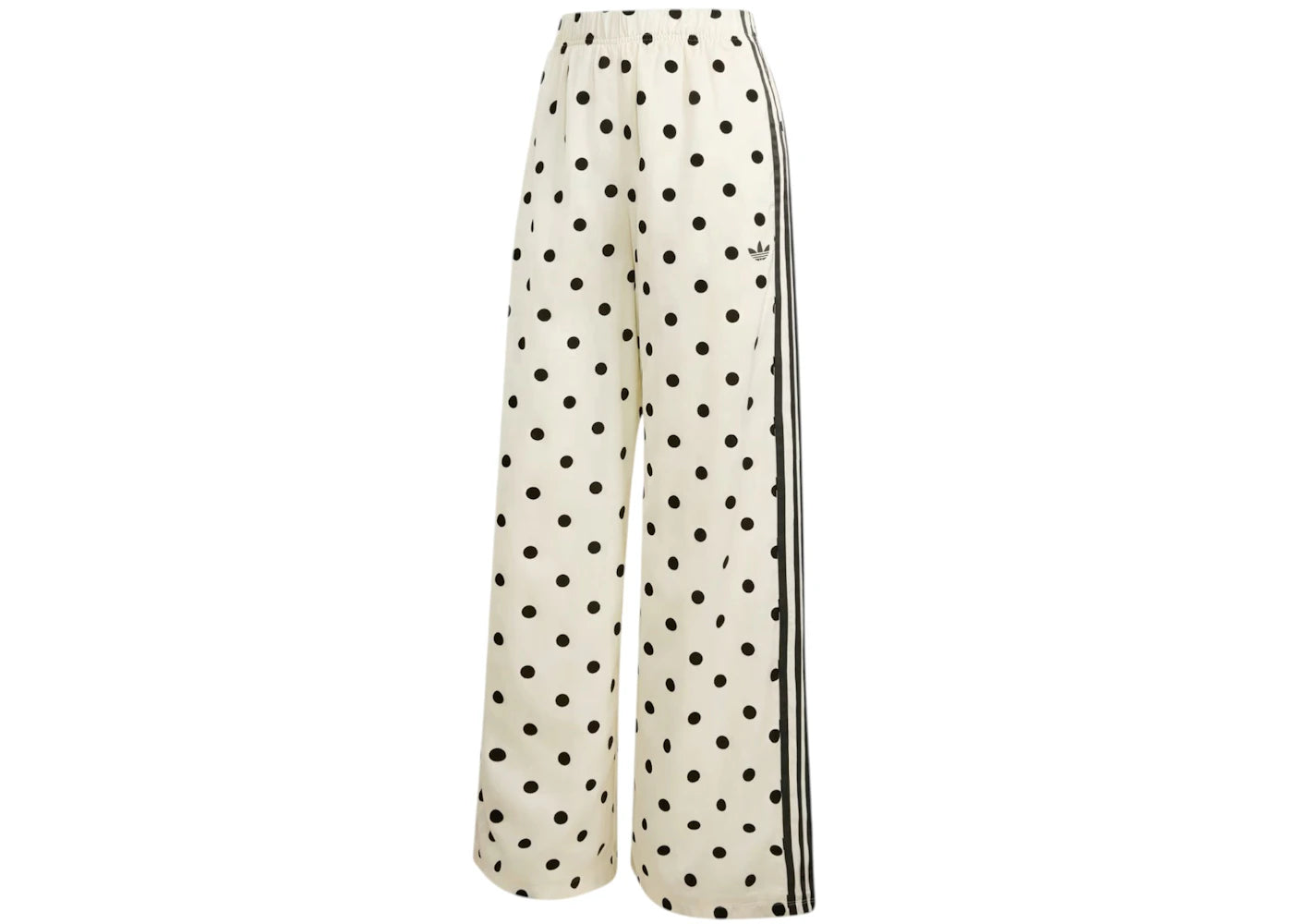 adidas Women's Satin Polka Dots Wide Leg Pant Off White -1
