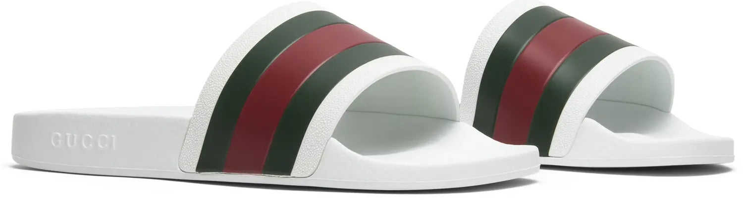 Pair Gucci Pursuit Pool Slides White