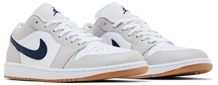 Pair Jordan 1 Low Midnight Navy Neutral Grey
