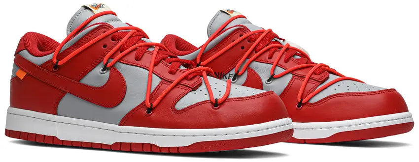 Pair Nike Dunk Low Off-White University Red