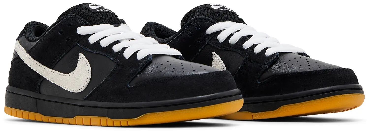 Pair Nike Dunk Low Pro SB Black White Gum