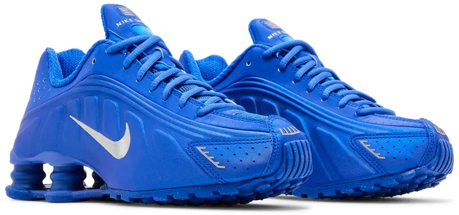 Pair Nike Shox R4 Racer Blue Metallic Silver (W)