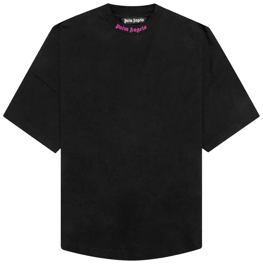 Palm Angels Doubled Logo Over Tee Black/Fuschia