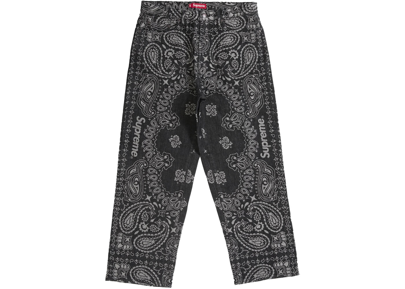 Supreme Bandana Jacquard Baggy Jean Black -1