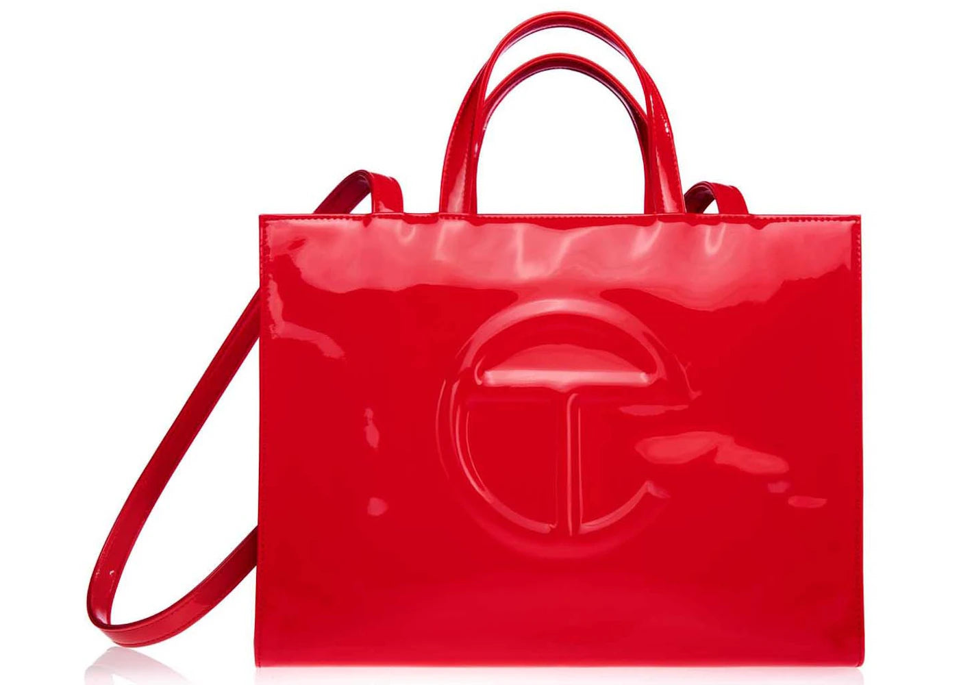 Telfar Medium Patent Shopping Bag Red -1