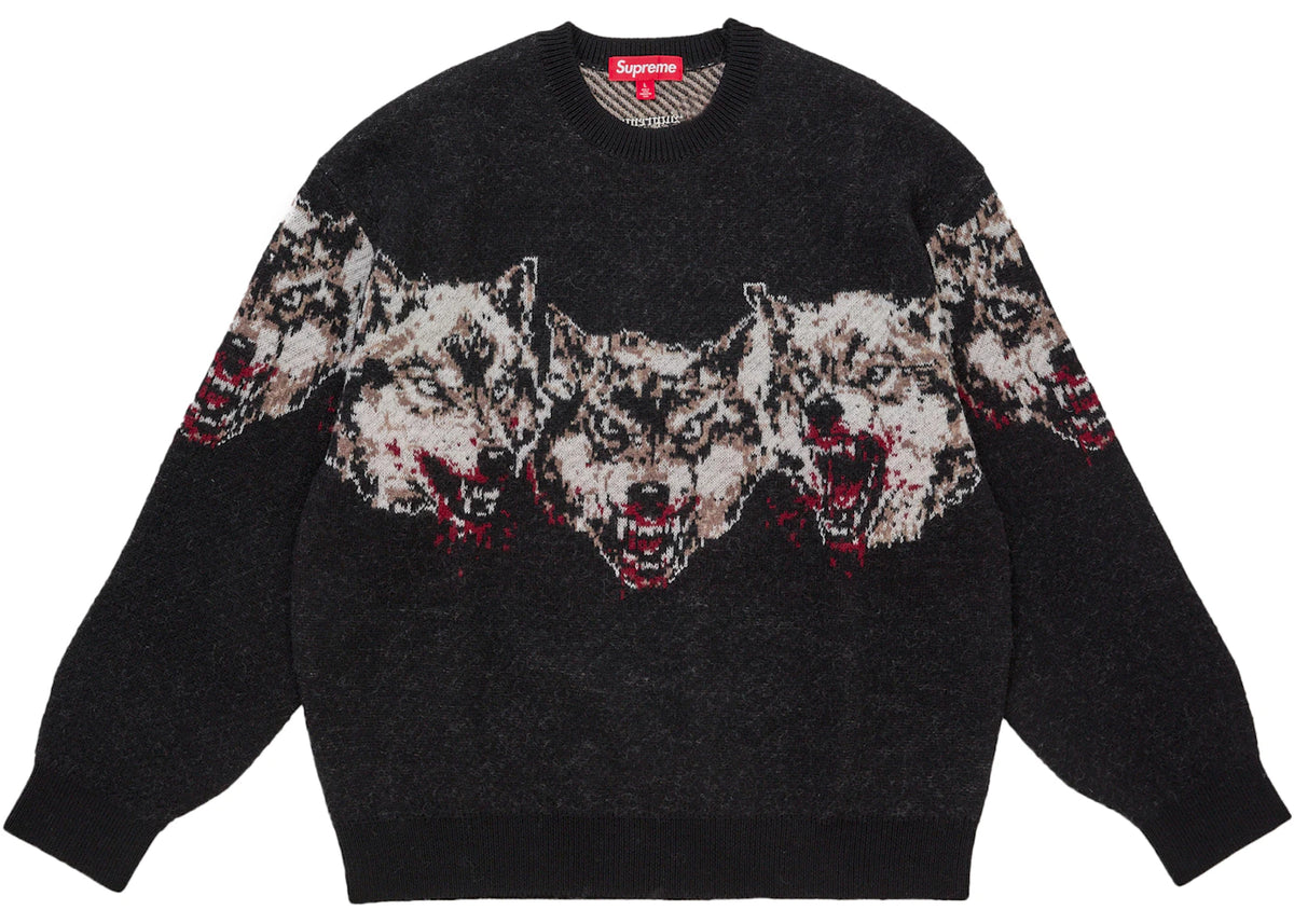 Supreme Wolves Sweater Black -1